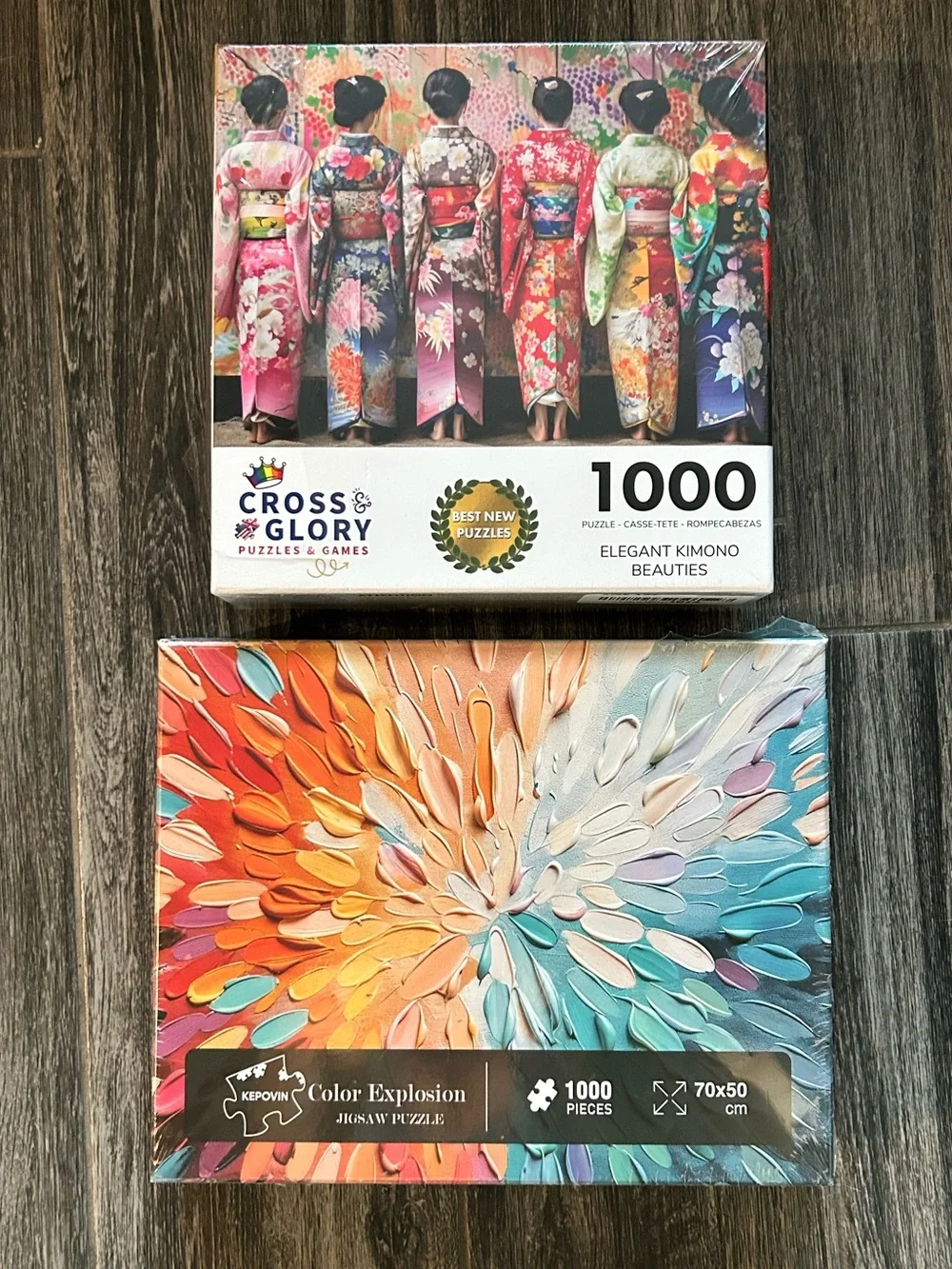 2 new Cross & Glory 1000-Piece Puzzle color explosion Kimono Beauties